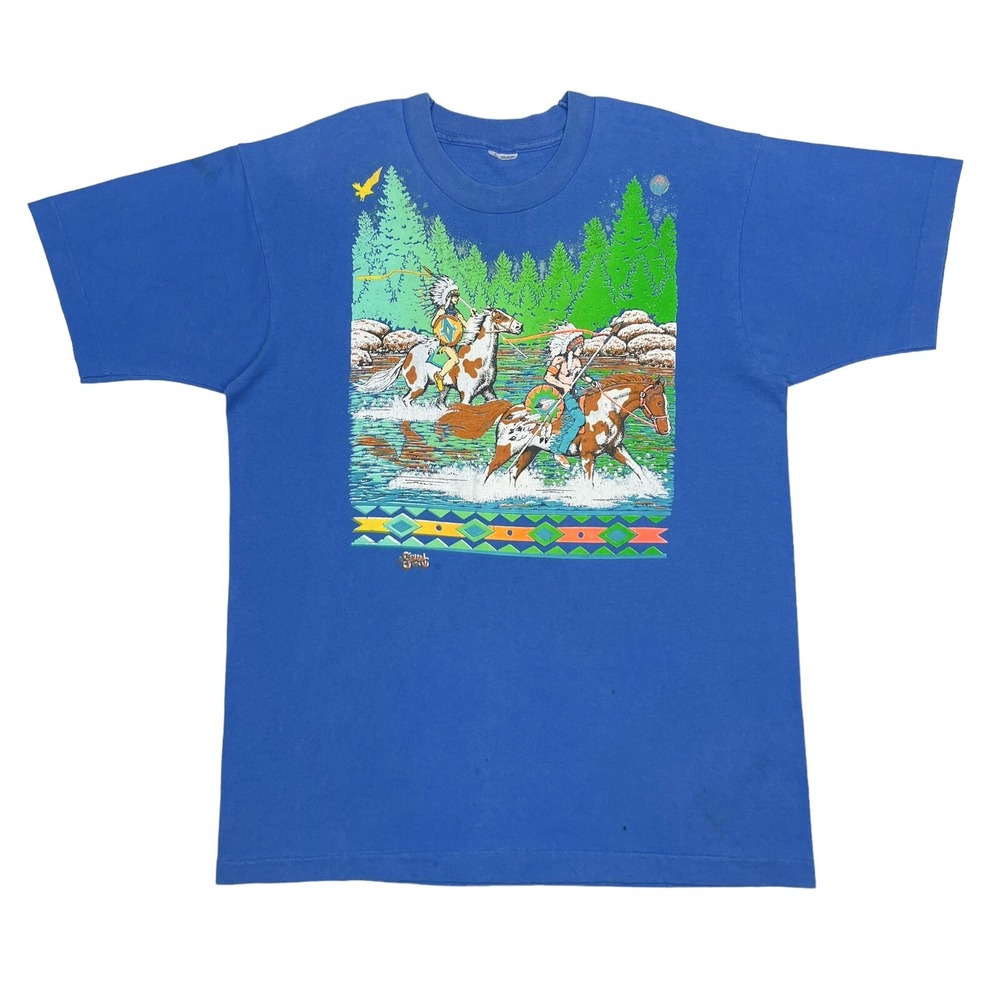 Vintage 90s Senara Native America Indian Horses Shirt size Large